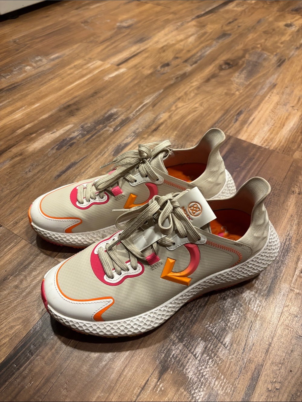 G/FORE Hybrid Golf Cross Trainer with Pink and Orange Accents